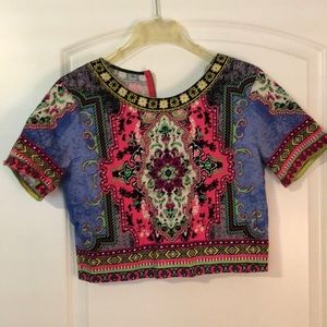 Printed cropped shirt